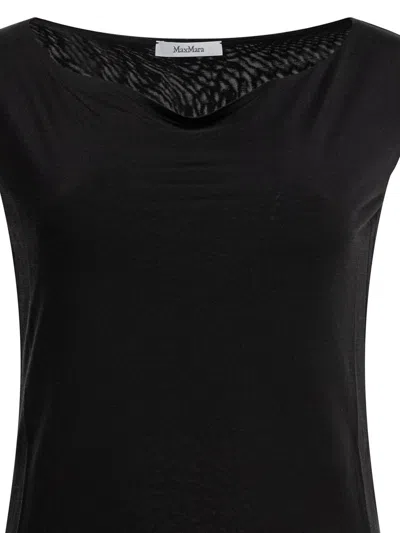 Max Mara Valzer Silk V-neck Top In Black