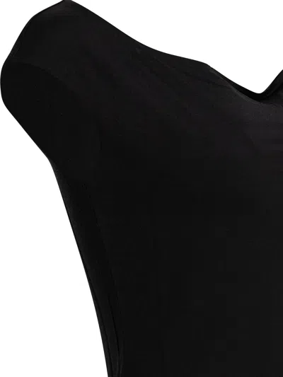 Max Mara Valzer Silk V-neck Top In Black