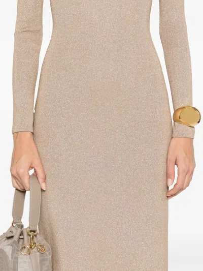 Max Mara Back V-neckline Lurex Dress