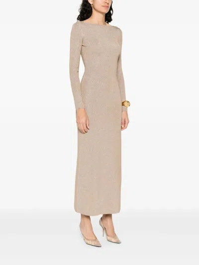 Max Mara Back V-neckline Lurex Dress