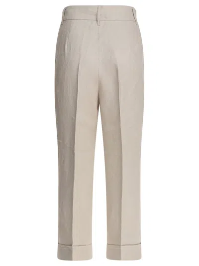 S Max Mara Max Mara S Beige Linen Trousers In Neutral