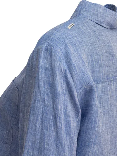 Max Mara S Blue Linen Shirt