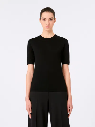 Max Mara Blue Crew Neck Sweater In Wool Women