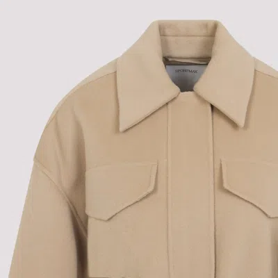Sportmax Camel Brown Virgin Wool Cantore Jacket In Neutral
