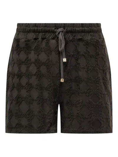 Amiri Drawstring Cotton-blend Shorts In Black