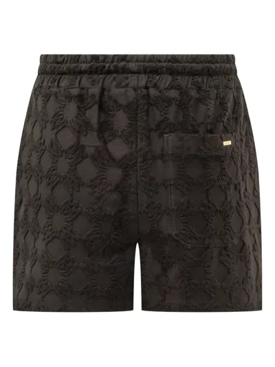 Amiri Drawstring Cotton-blend Shorts In Black