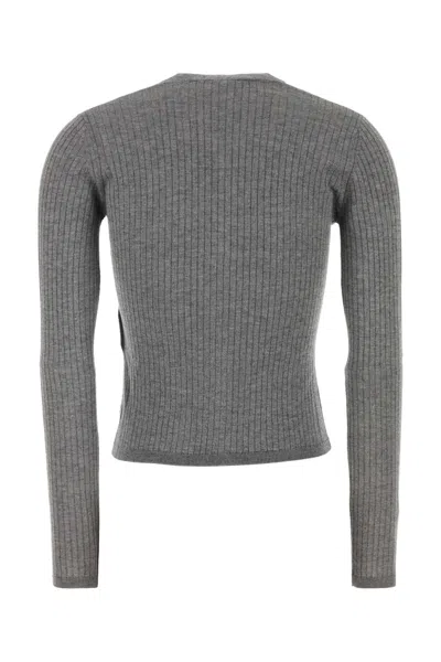 Max Mara Studio Dark Grey Silk Blend Potus Cardigan In Gray