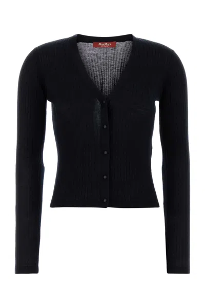 Max Mara Midnight Blue Silk Blend Potus Cardigan