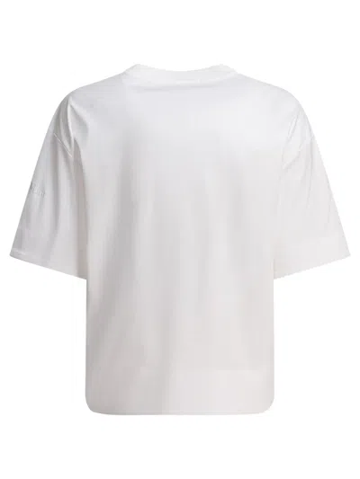 Max Mara Crew Neck Short Sleeve Tops With Side Slits In White