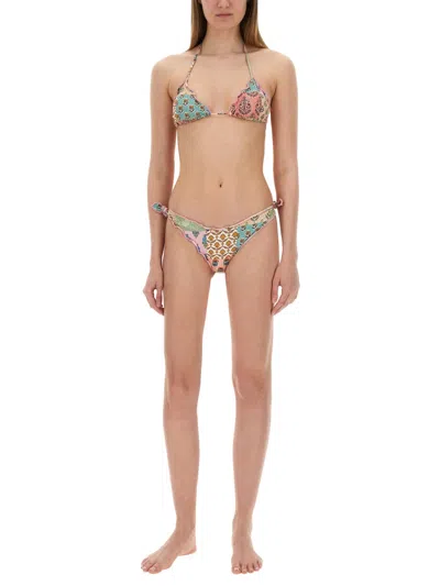 Mc2 Saint Barth Adjustable Straps Ruffle Trim Triangle In Multi