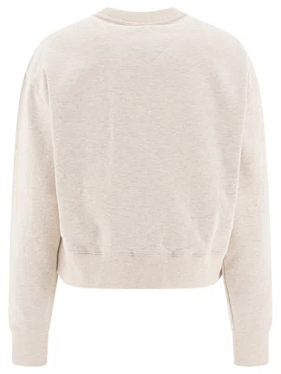 Mcm Beach Club Logo Cropped Sweatshirt In Neutral