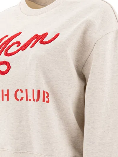 Mcm Beach Club Logo Cropped Sweatshirt In Neutral