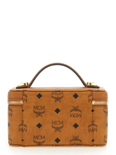 Mcm Women Printed Canvas Rockstar Vanity Case Handbag