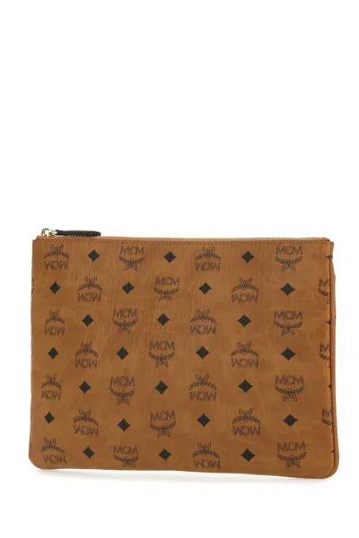 Mcm Printed Canvas Pouch