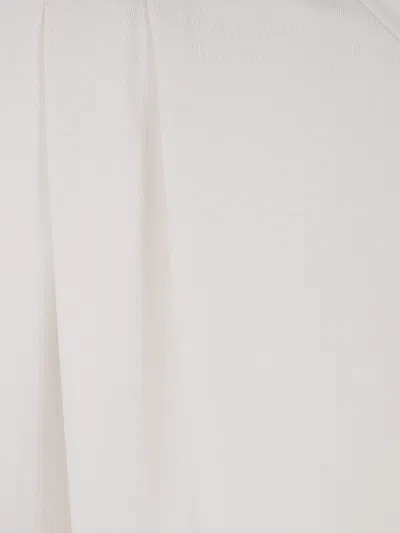 Michael Michael Kors Crew Neck Pleated Top In Neutral