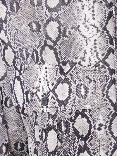 Michael Michael Kors Long Sleeve Oversized Snake Shirt In Multi