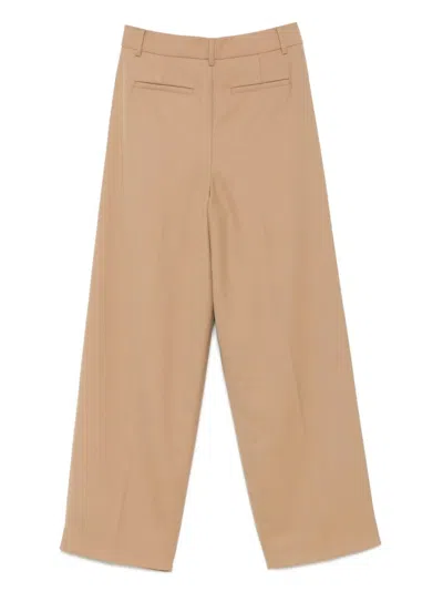 Michael Michael Kors Pleated Wide-leg Trousers In Brown