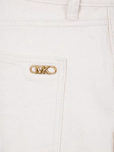 Michael Michael Kors Relaxed Wide Leg Jeans In White