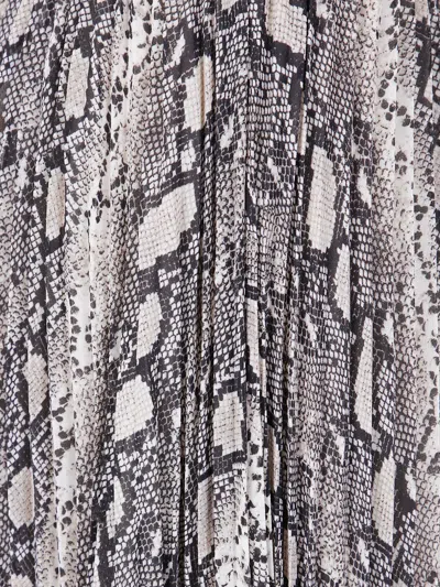 Michael Michael Kors Snake Maxi Pleat Skirt In Gray