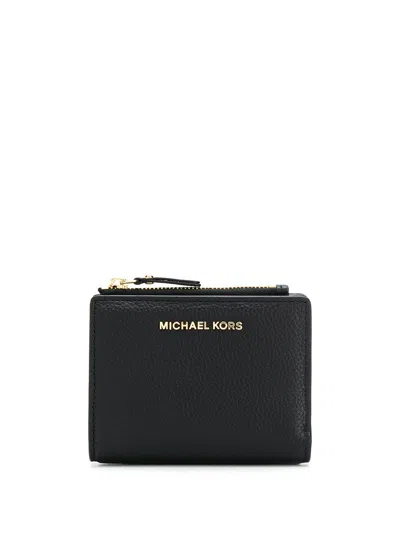 Michael Michael Kors Snap Wallet With Zip In Black