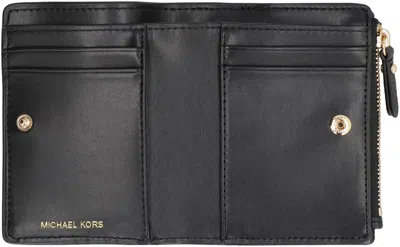 Michael Michael Kors Snap Wallet With Zip In Black