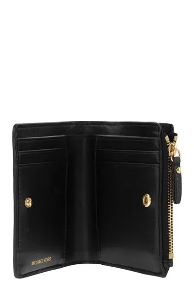 Michael Michael Kors Snap Wallet With Zip In Black