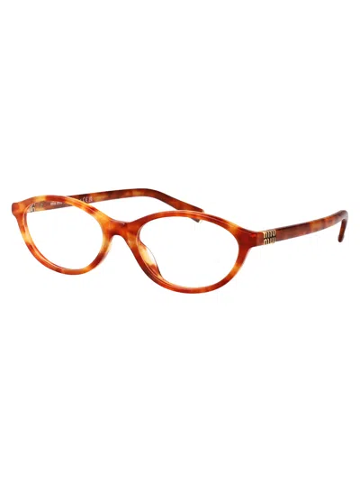 Miu Miu Havana Chiaro Acetate Glasses In Brown