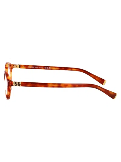Miu Miu Havana Chiaro Acetate Glasses In Brown