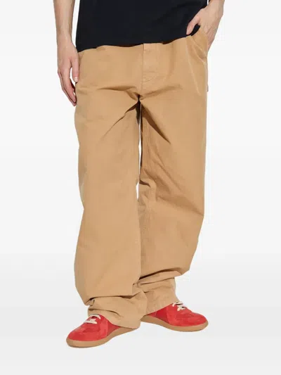 Mm6 Maison Margiela Beige Cotton Canvas Trousers In Brown