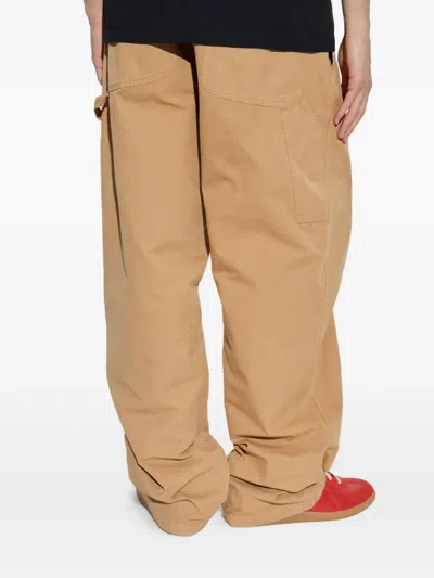 Mm6 Maison Margiela Beige Cotton Canvas Trousers In Brown