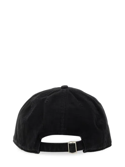 Mm6 Maison Margiela Mm6 By Maison Margiela Curved Brim Baseball Cap With Subtle Logo In Black