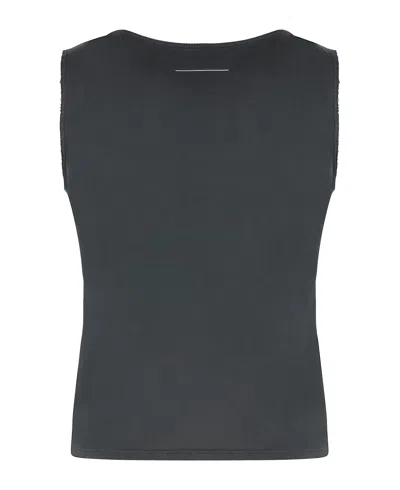 Mm6 Maison Margiela Cotton Tank Top In Black