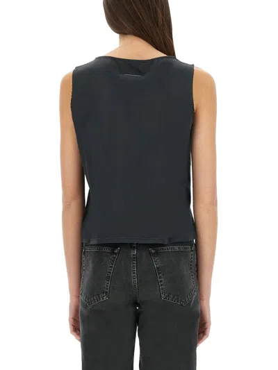 Mm6 Maison Margiela Cotton Tank Top In Black