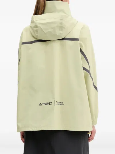 Adidas Originals X National Geographic Graphic-panel Rain Jacket In Yellow