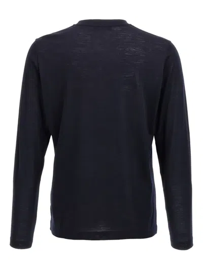 Zanone Wool Crew Neck Sweater In Blue