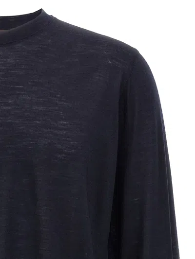 Zanone Wool Crew Neck Sweater In Blue