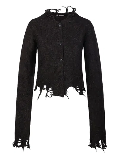 Haikure Jill Distressed Cropped Long Sleeves In Black