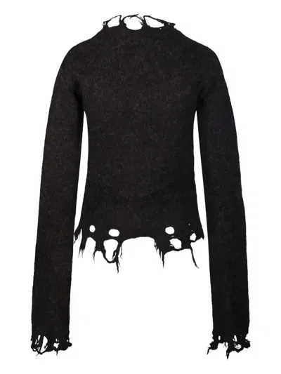 Haikure Jill Distressed Cropped Long Sleeves In Black