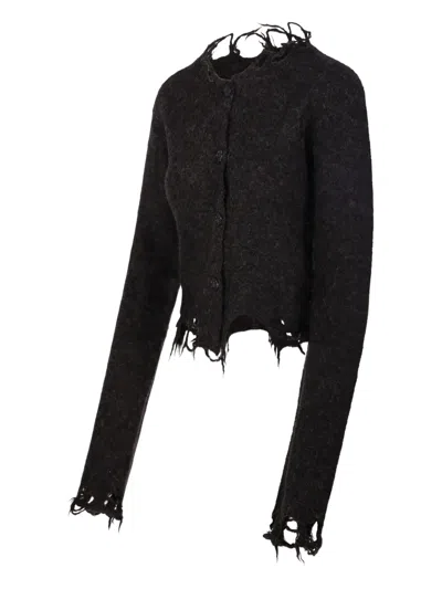 Haikure Jill Distressed Cropped Long Sleeves In Black