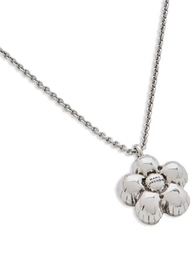 Marc Jacobs Adjustable Flower Pendant Necklace In Metallic