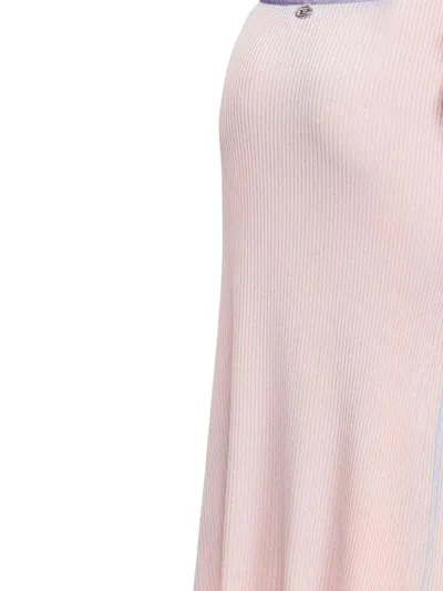 Diesel Wrap Skirt In Double-dyed Rib-knit In Pink