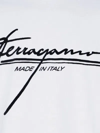 Ferragamo T-shirt With Signature Detail In White