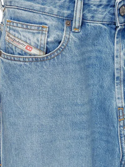 Diesel 1996 D-sire Cotton Jeans With Back Logo Patch In Blue