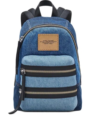 Marc Jacobs The Biker Colorblock Denim Backpack In Blue