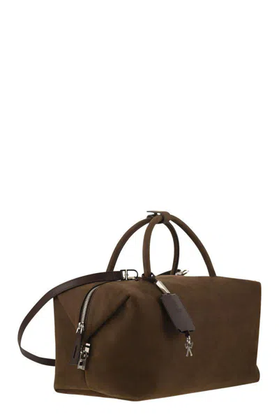 Max Mara Holdalllsuede - Large Nubuck Leather Satchel