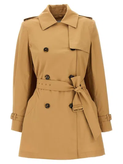 Max Mara Landa Cotton Poplin Short Trench Coat In Neutral