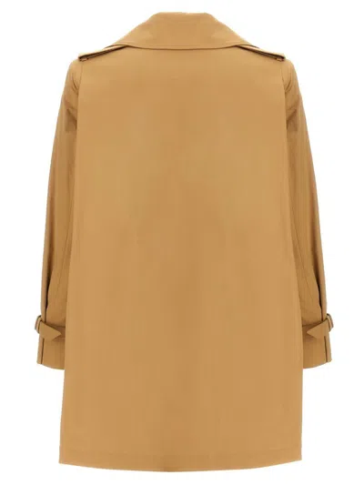Max Mara Landa Cotton Poplin Short Trench Coat In Neutral