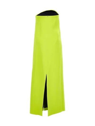 Sportmax Strapless Maxi Dress With Asymmetric Neckline And Front Slit