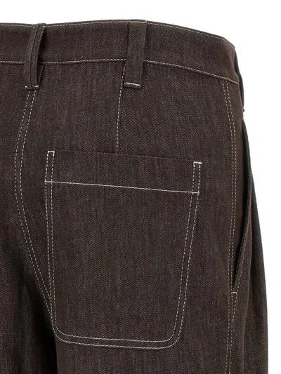 Brunello Cucinelli Wide Leg Jeans Brown In Brown