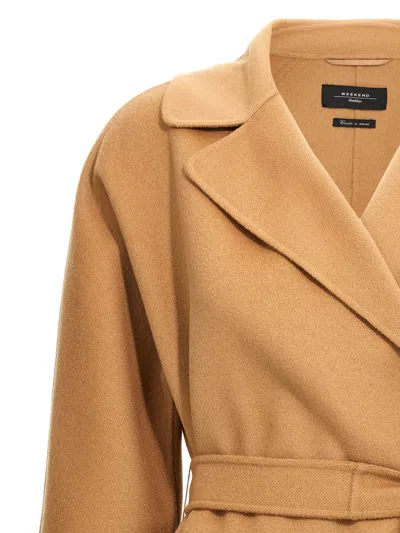 Weekend Max Mara Belted Waist Long Sleeve Coat